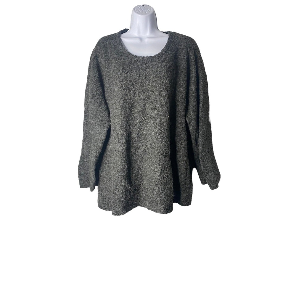 PURE J. Jill Womens Round Neck Long Sleeve Gray Sweater Pullover Size XL